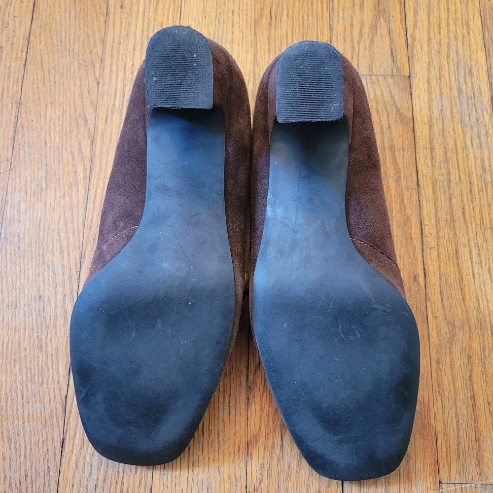 Madeline 10M Heels Brown Suede Mary Jane Cutout Block Heel KAI Whimsigoth Chunky